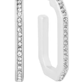 Hexagon Rhinestone Hoop Earring