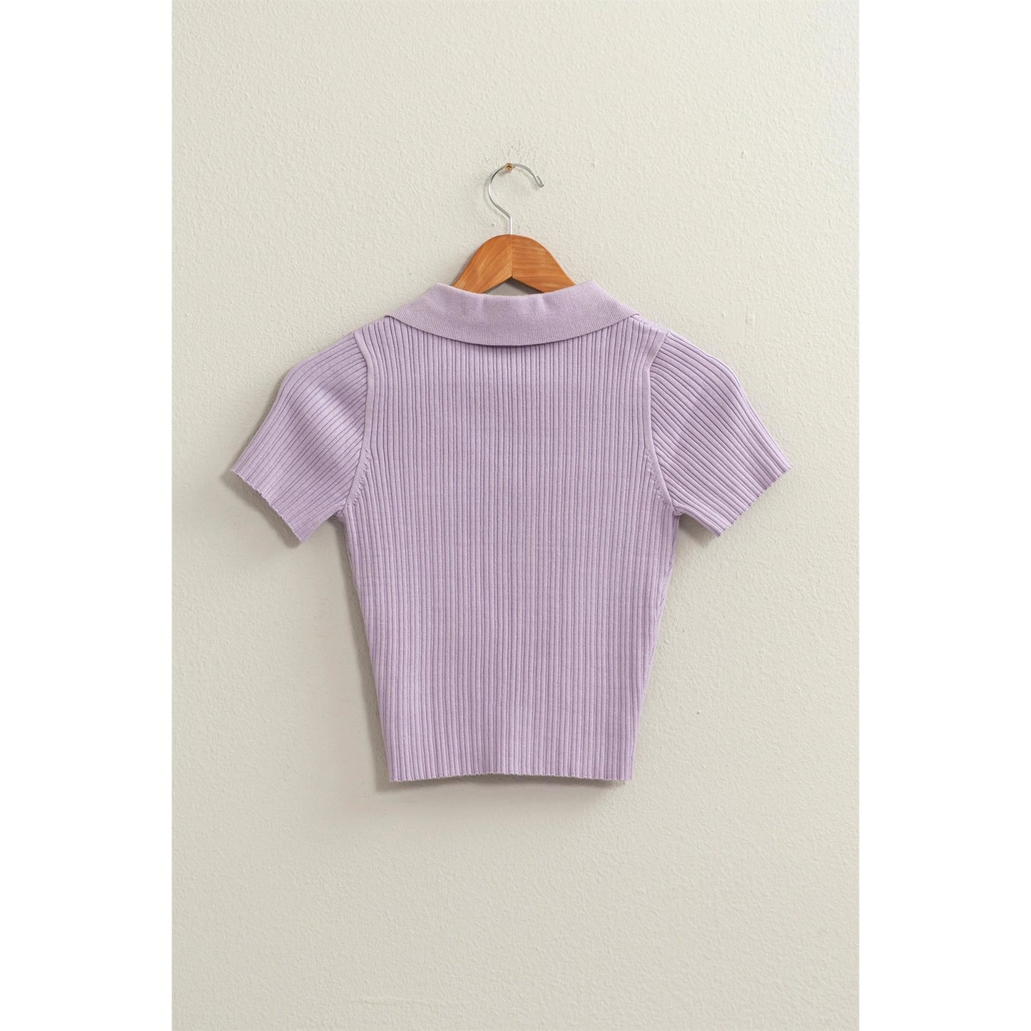 Ribbed Button Front Crop Top