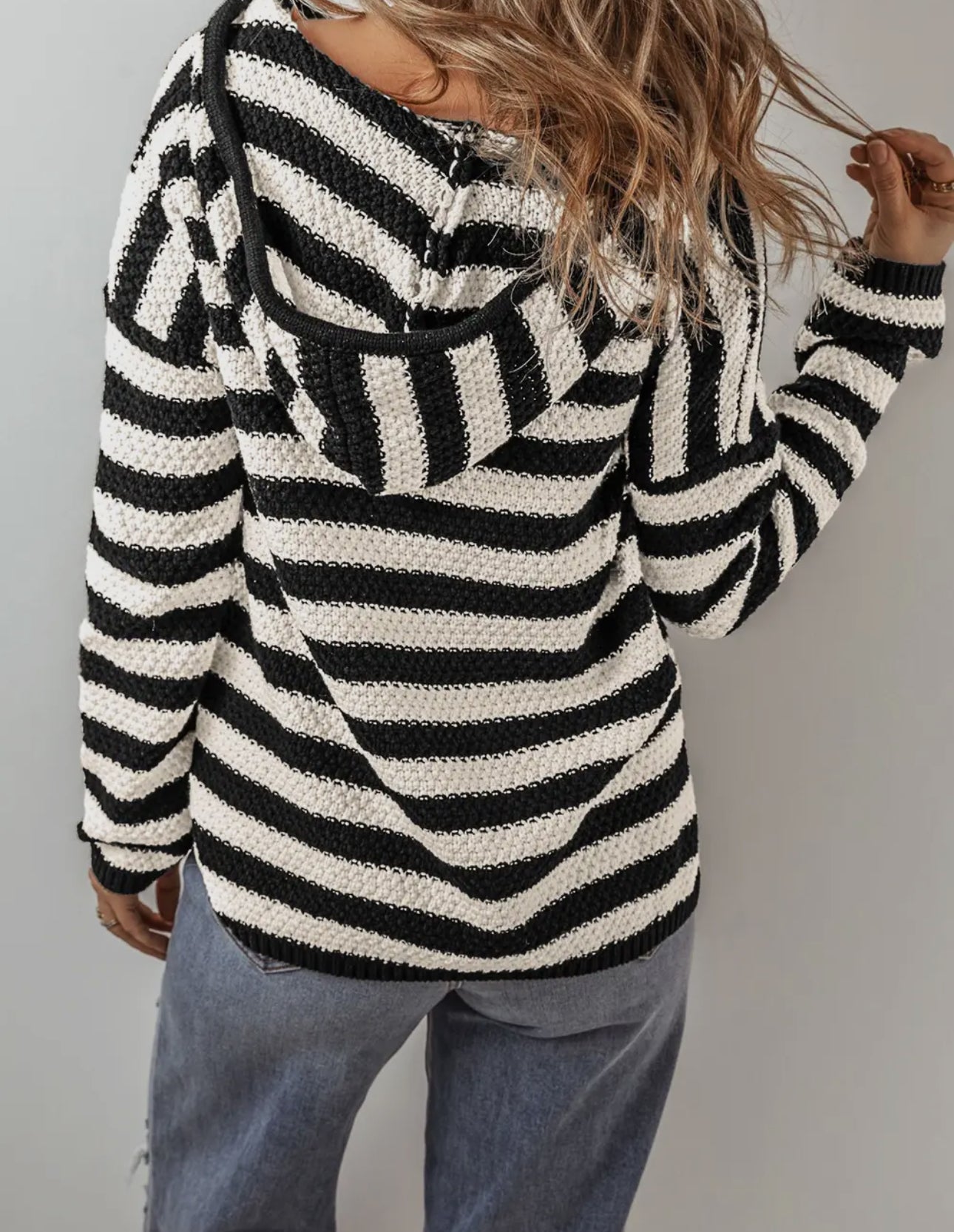 Stripe Long Sleeve Hoodie