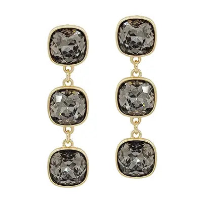 Crystal Triple Drop Earring