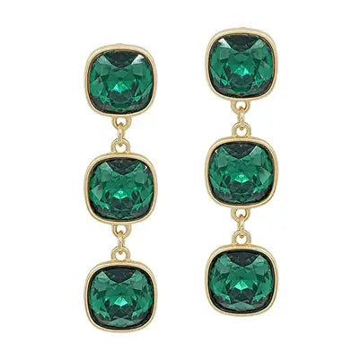 Crystal Triple Drop Earring