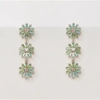 Rhinestone Triple Drop Flower Earring