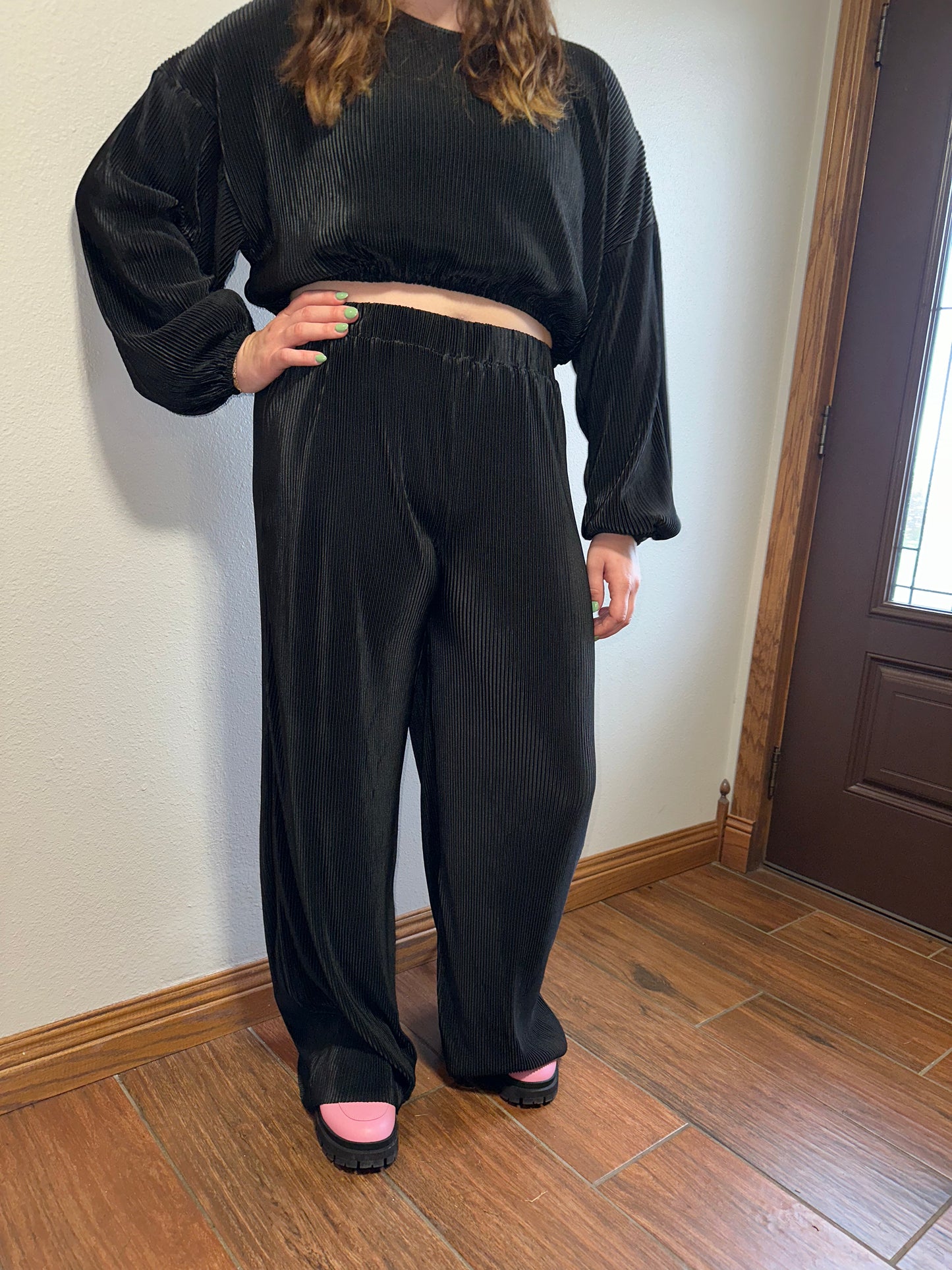 Ribbed Pullover and Pants Set